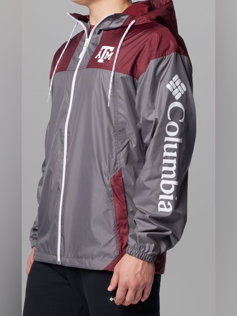 NEW COLUMBIA Men's Collegiate Flash Challenger II Windbreaker Texas A&M Men's XL